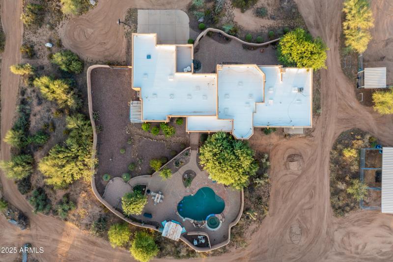 Aerial of House and Backyard