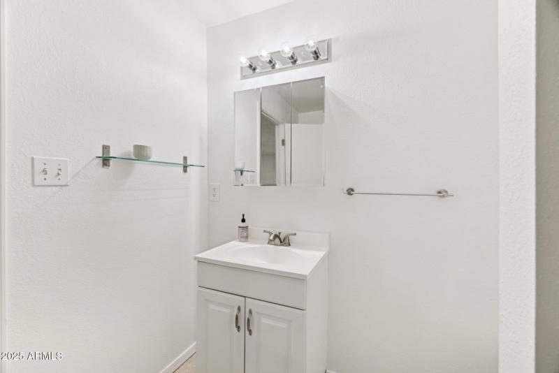 Double shelves and updated vanity