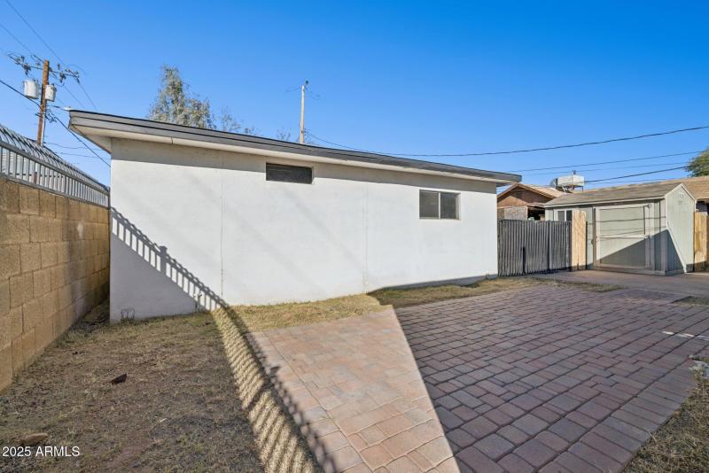 Backyard of single family home