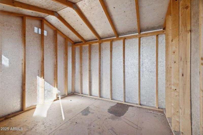 Storage shed interior