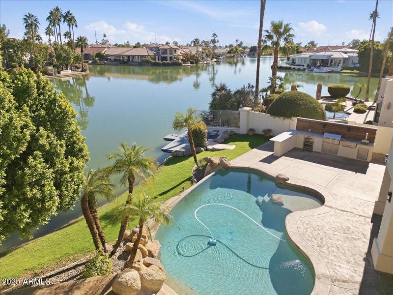 Aerial View of Pool & Lake