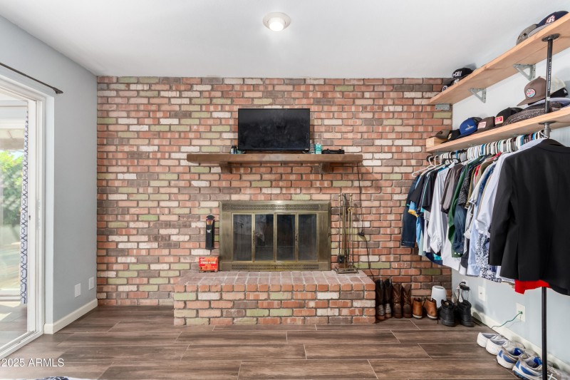 Wood burning fireplace