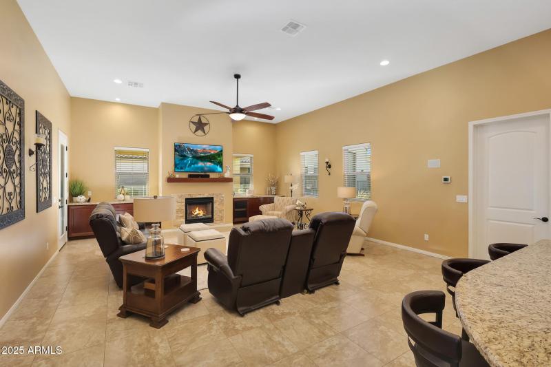 Fireplace and built-ins here too!