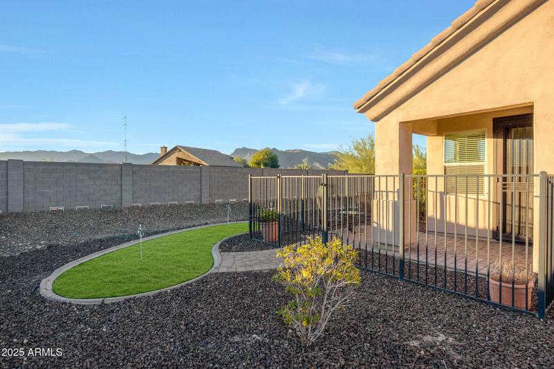 Guest House has a fenced backyard