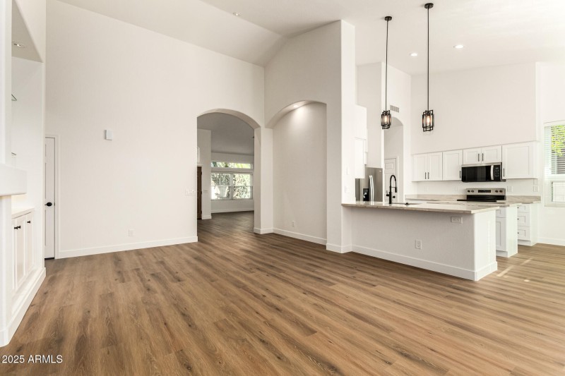 Open Living to Kitchen View