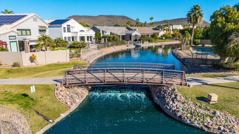 Cascading water from the back patio