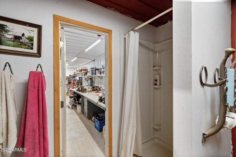 57-Workshop Interior Shower and Storage