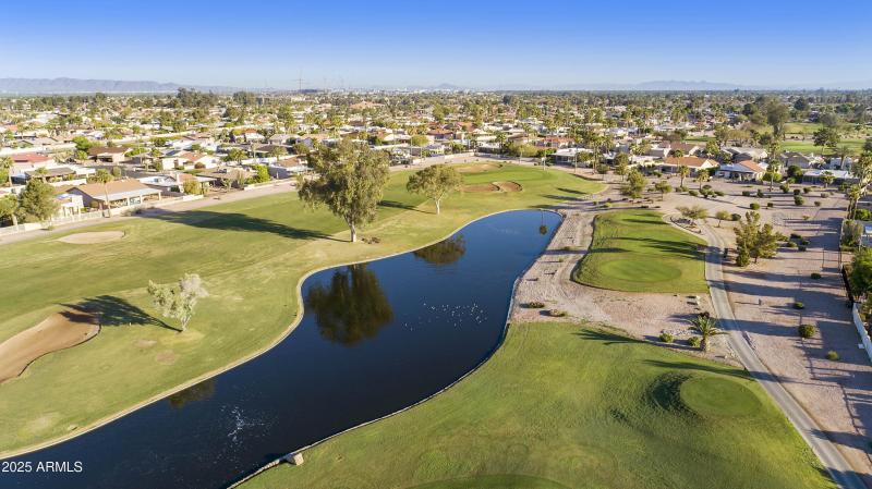 Aerial course and lake view
