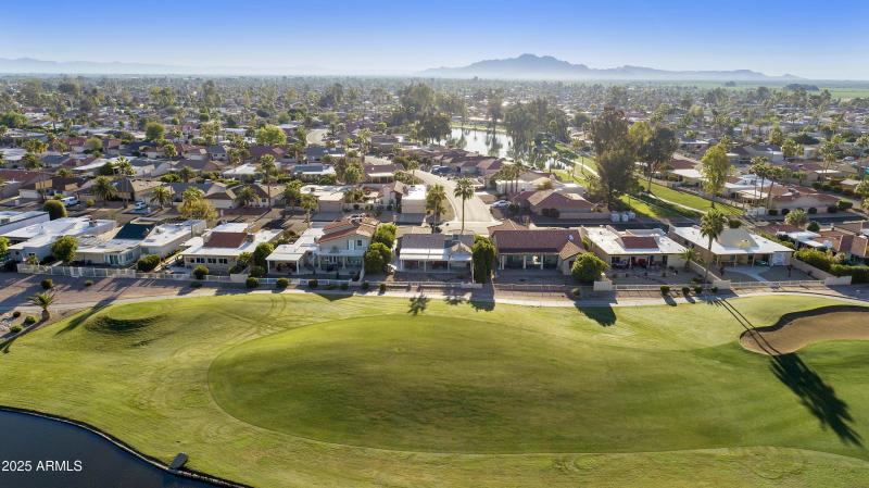 Aerial view - back of home on course