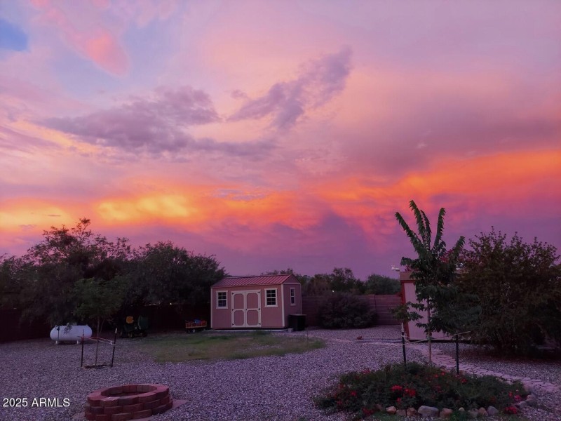 Sky over shed