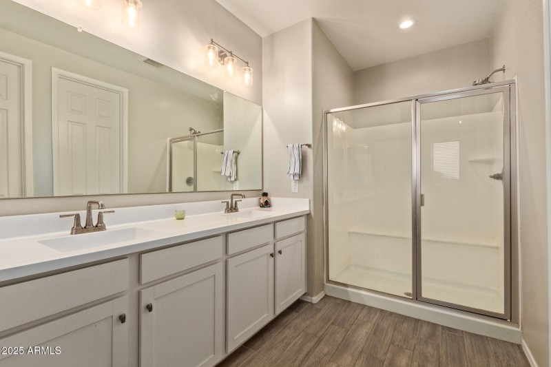 Dual Sink Bathroom with Shower