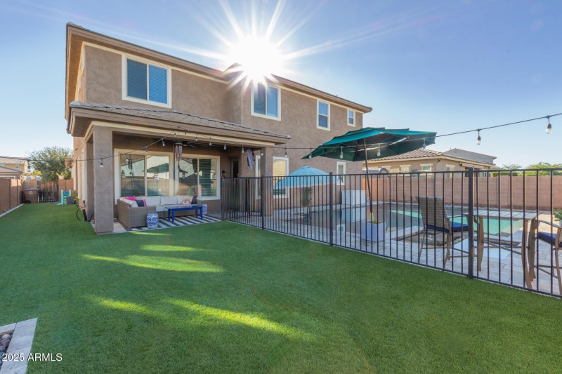 Covered Patio with Pool View