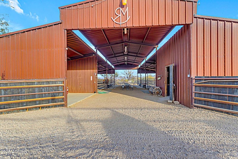 Custom built rusted steel 6 stall barn