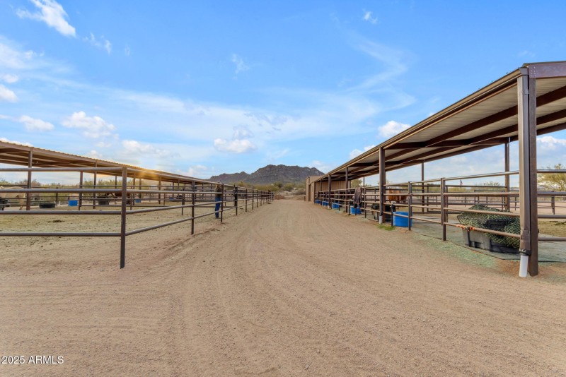 10 covered pens w/turnouts