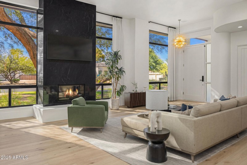 living room virtually staged