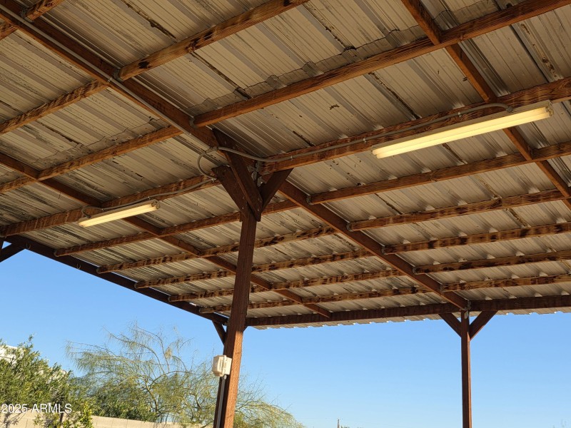 Lighted Storage in backyard