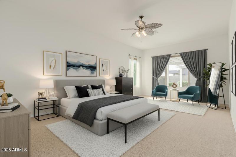 Virtually Staged primary bedroom