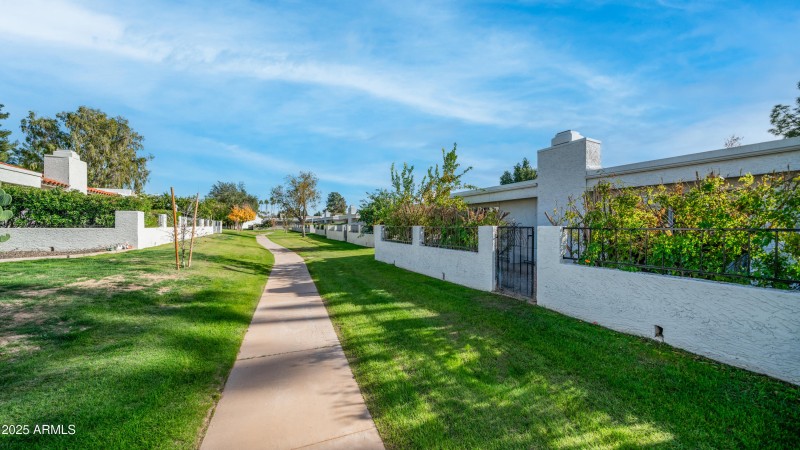 Walking path directly outside back gate!