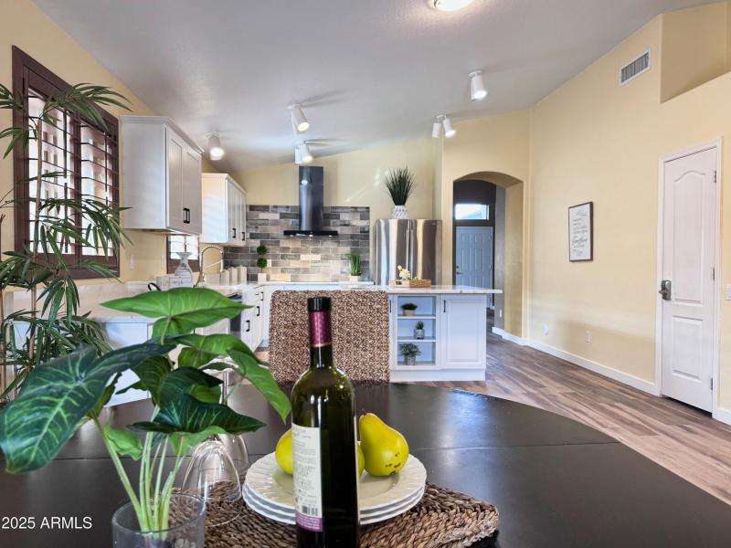 Open space to kitchen