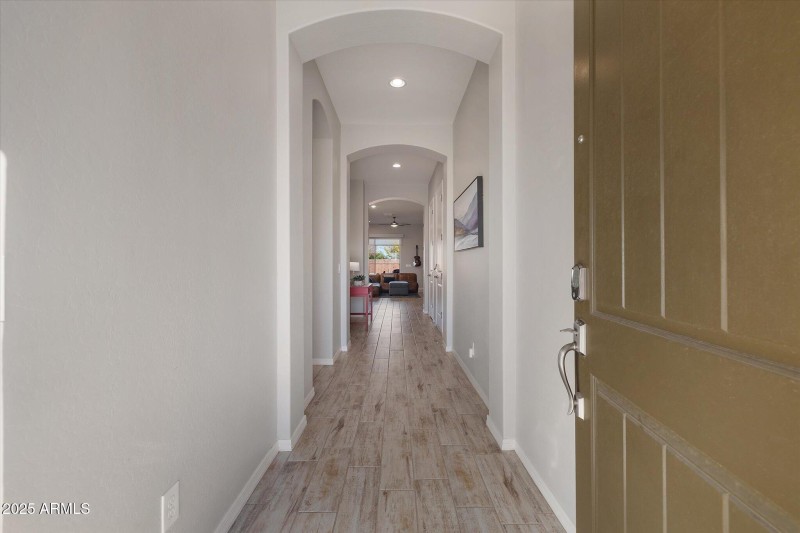 Entry hall,wood-look tile