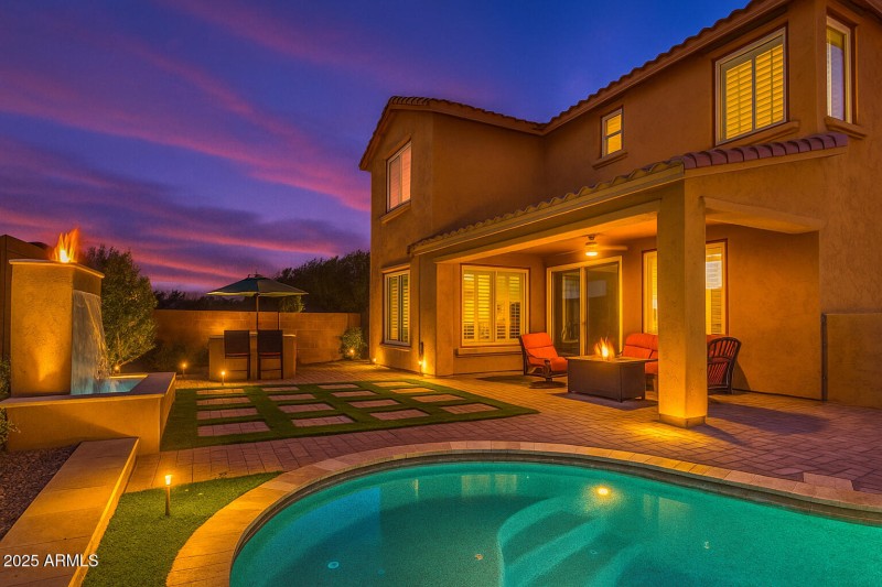 Backyard with Sunset