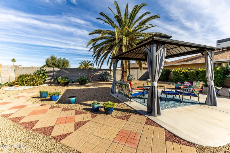 Walkways to the garden areas