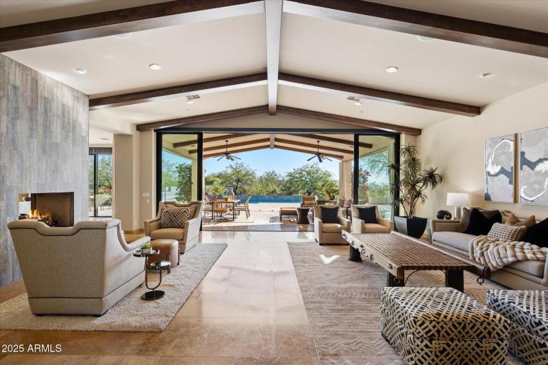 Enter to great room, sliders to patio