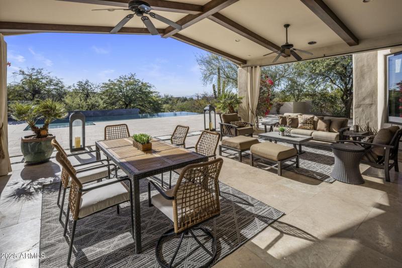 Covered patio seating