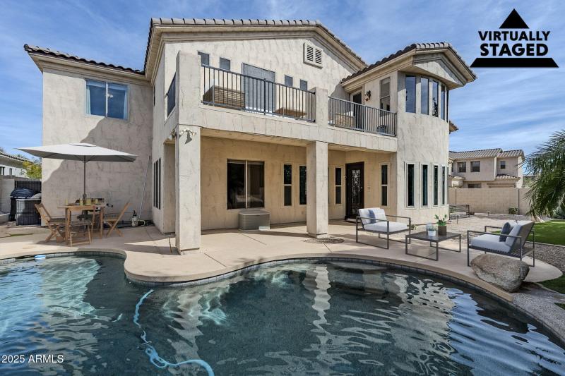 Back of home virtually staged