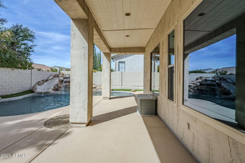 Large extended back patio