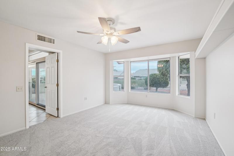 Master bedroom with bay window