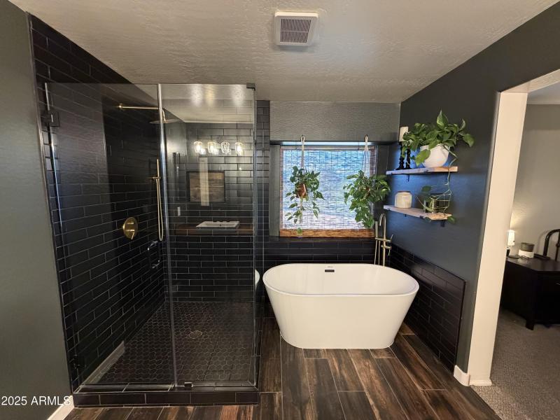 Primary upgraded shower and soaking tub