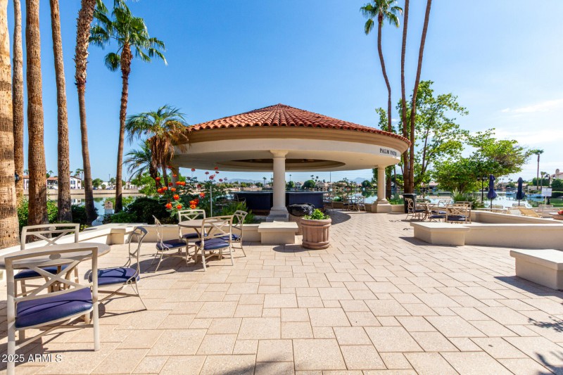 Covered Palm Patio area at Clubhouse