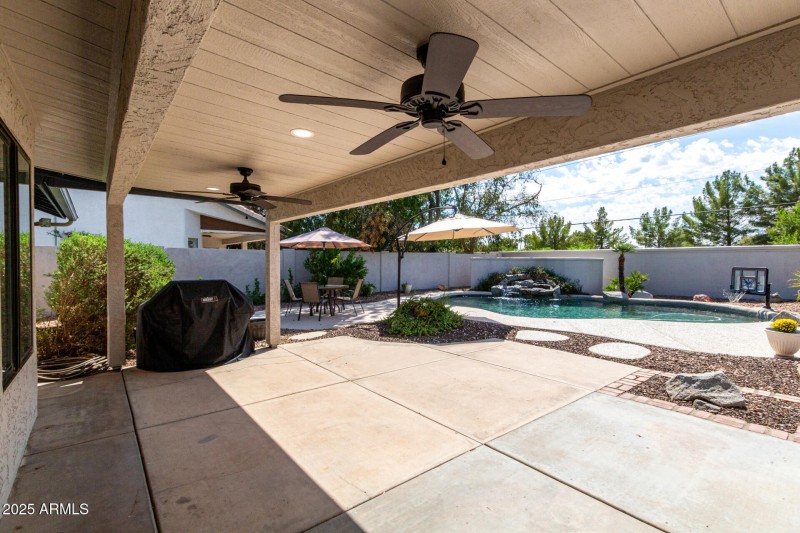 Covered patio next to Salt Water Pool