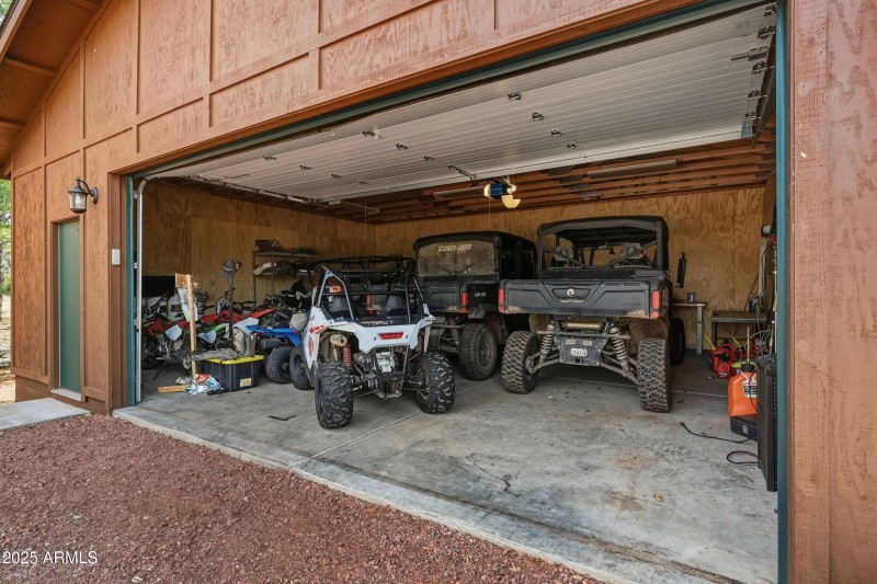 Inside detached garage