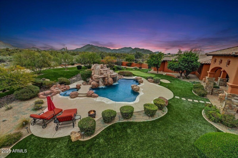 Pool Overview From Backyard Balcony