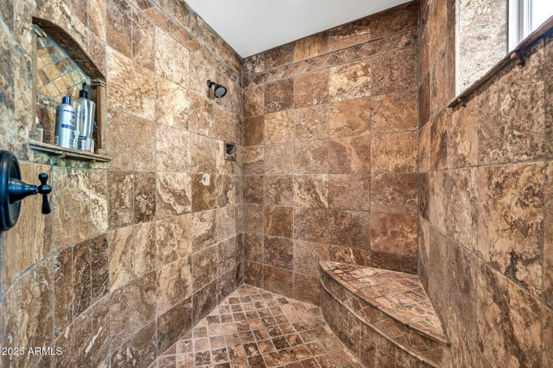 Travertine Tile in Shower