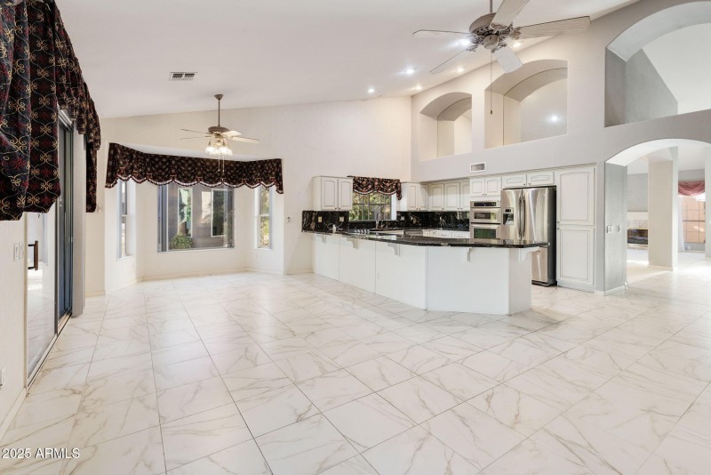 Family Room view to kitchen