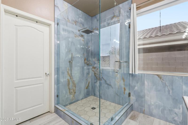 custom shower at primary