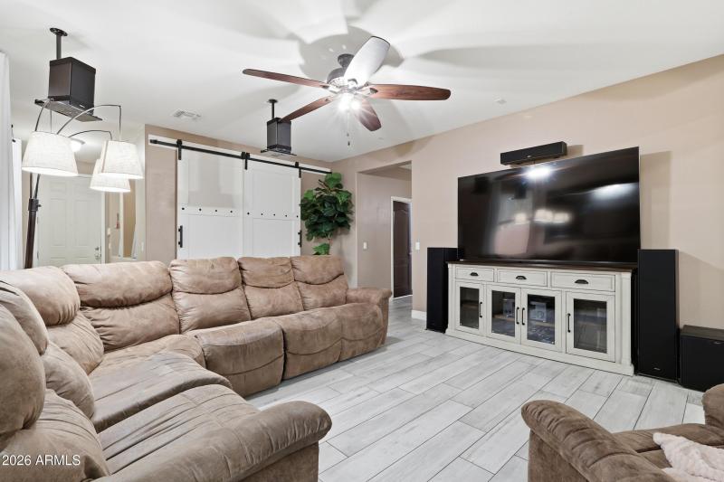 custom barn doors at den