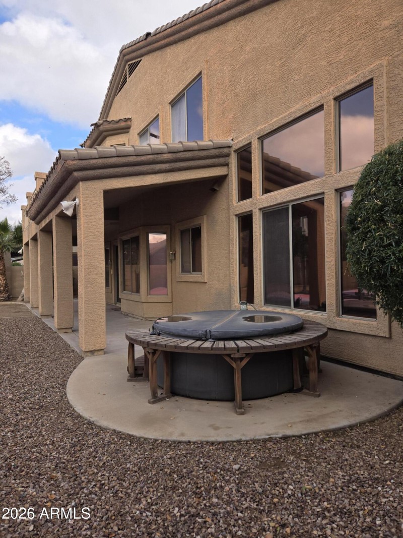 Back Covered Patio with Spa