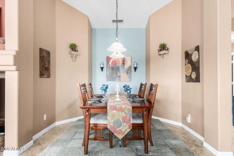 Elegant formal dining area