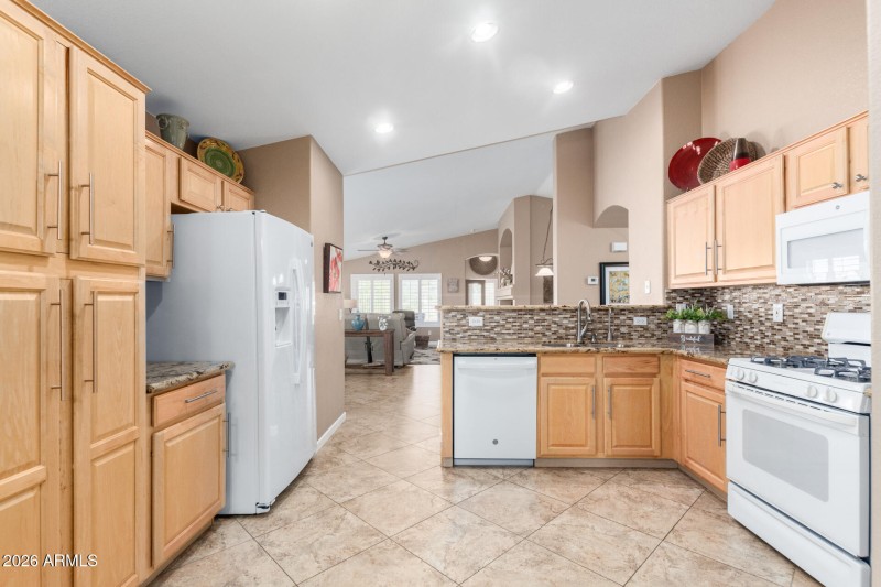 Lots of light pine cabinetry