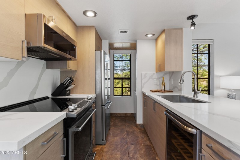 Updated Kitchen, quartz & stainless