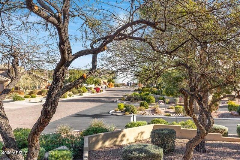 Fountain view from balcony dining