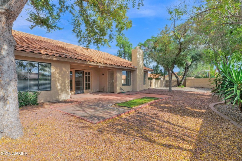 East facing view of Backyard