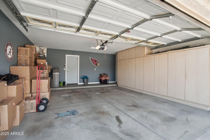 2 car garage with built in storage