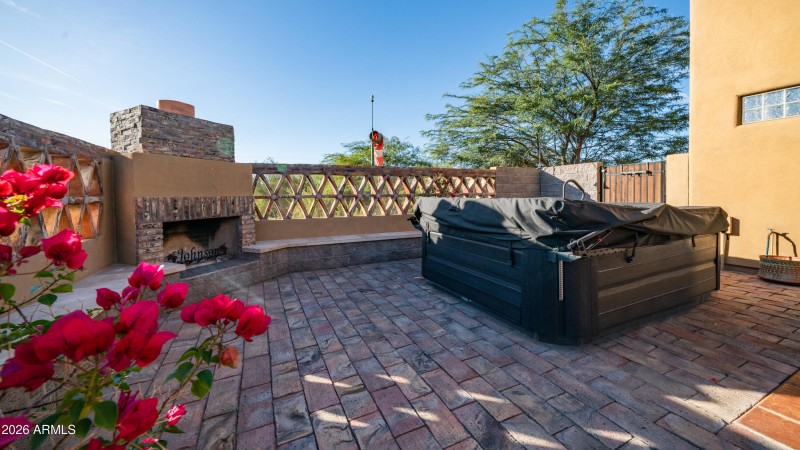 Fireplace and Hot Tub
