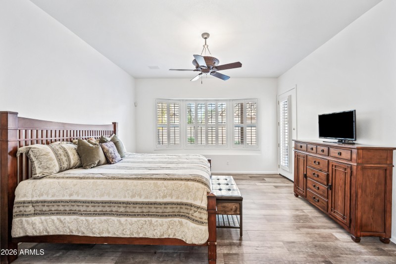 Primary with door to backyard