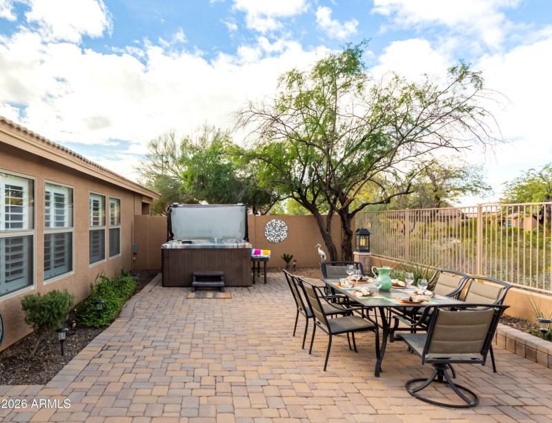 Private side yard for al fresco dining